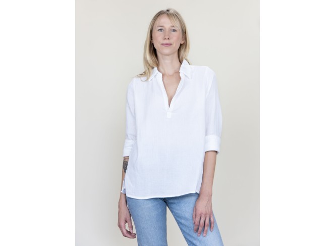 Hampton Pullover White Gauze
