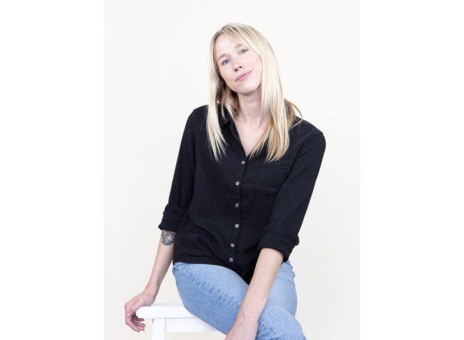 Naomi Shirt Black Gauze