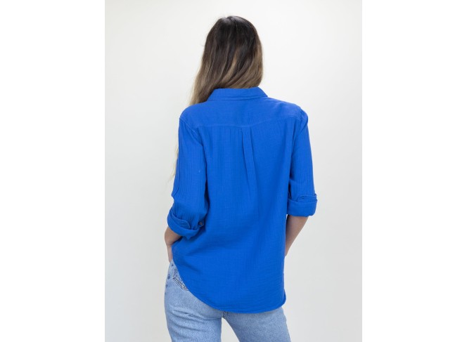 Naomi Shirt Dodger Blue Gauze