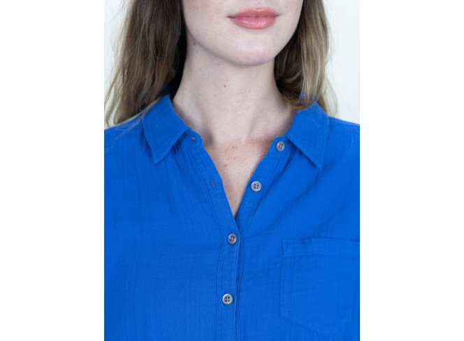 Naomi Shirt Dodger Blue Gauze