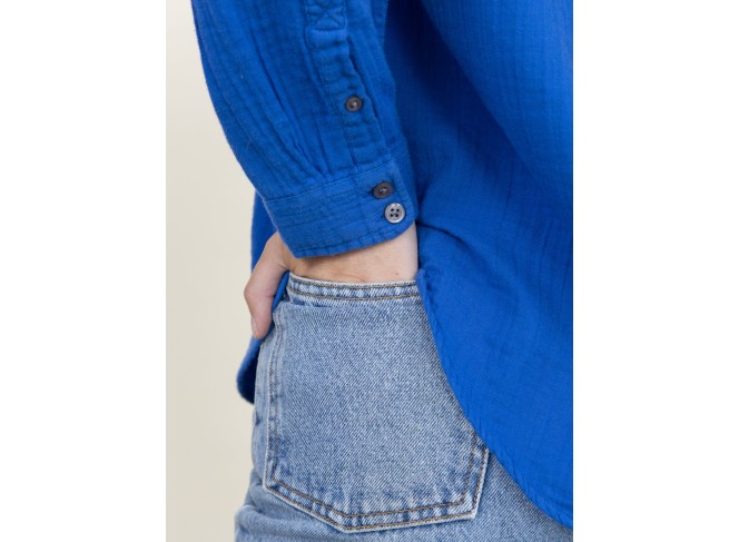 Naomi Shirt Dodger Blue Gauze
