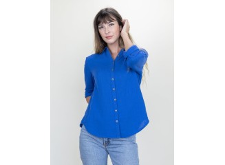 Naomi Shirt Dodger Blue Gauze