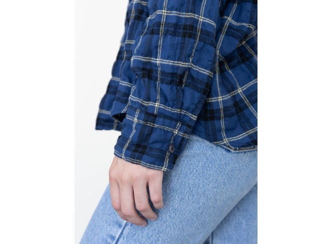 Monet Top Anchor Plaid Crinkle