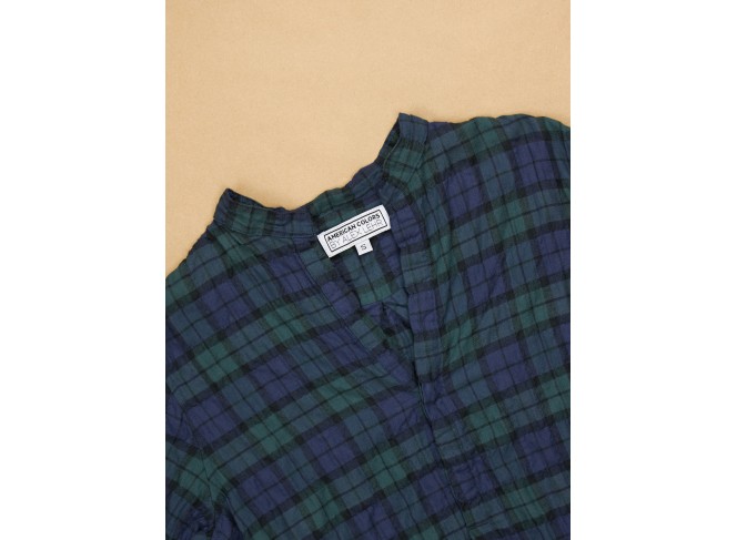 Monet Top Blackwatch Plaid Crinkle