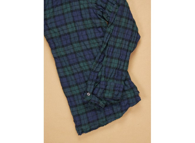 Monet Top Blackwatch Plaid Crinkle
