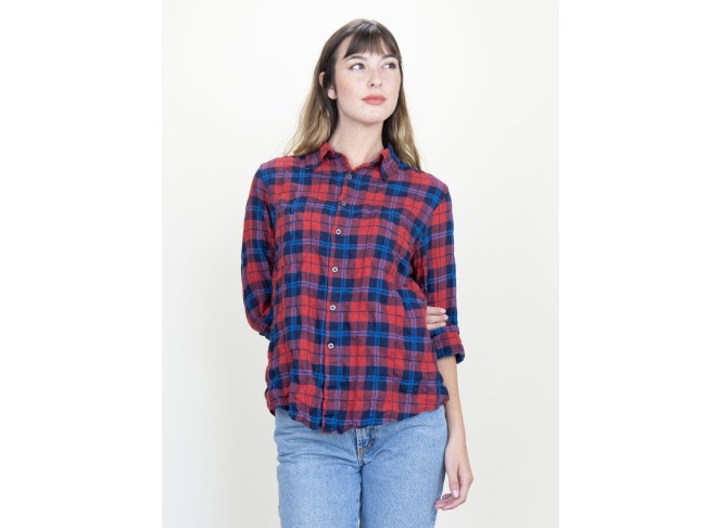 Work Shirt Barn Red Plaid Crinkle