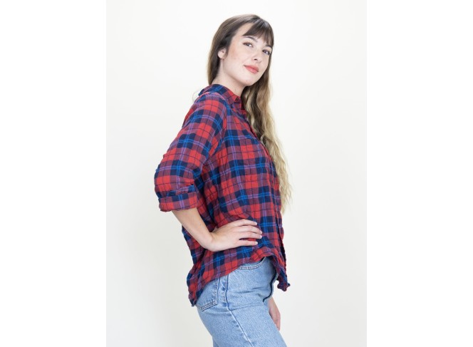 Work Shirt Barn Red Plaid Crinkle