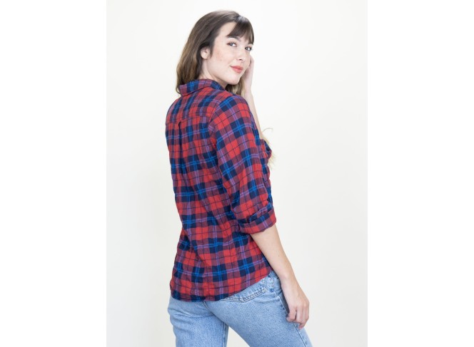 Work Shirt Barn Red Plaid Crinkle