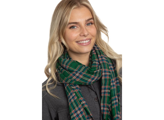 Scarf in Scottish Plaid Crinkle