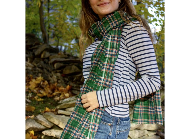 Scarf in Scottish Plaid Crinkle