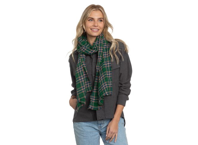 Scarf in Scottish Plaid Crinkle