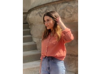 Naomi Shirt Blush Gauze