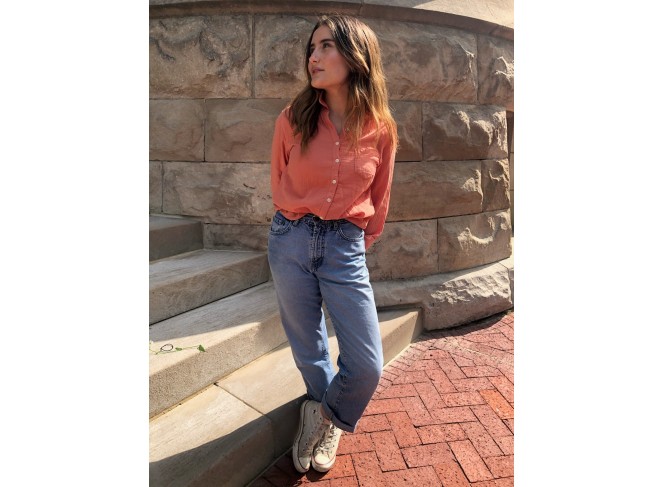 Naomi Shirt Blush Gauze