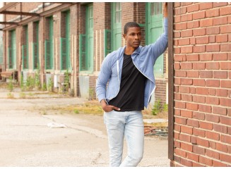 Lightweight Men's Zip Hoodie Blue
