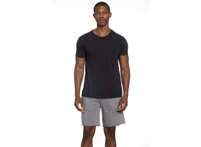 Raw Edge Tee in Black