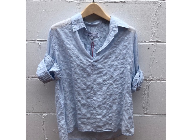 Hampton Pullover Light Blue Crinkle