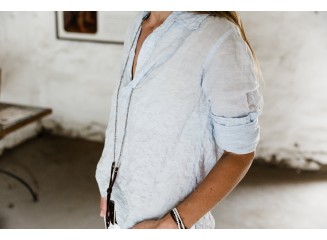 Hampton Pullover Light Blue Crinkle
