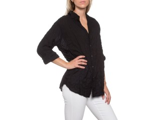 Summerland Shirt in Black Crinkle