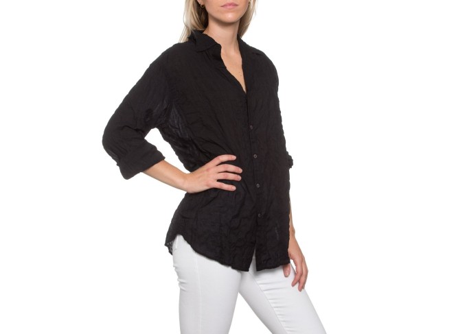 Summerland Shirt in Black Crinkle