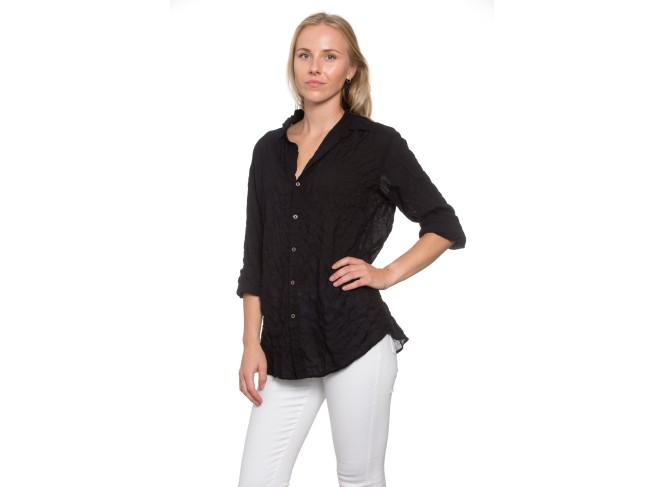 Summerland Shirt in Black Crinkle
