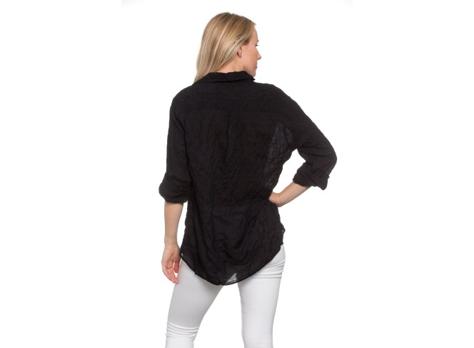 Summerland Shirt in Black Crinkle