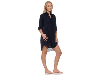 Picasso Dress Navy Crinkle