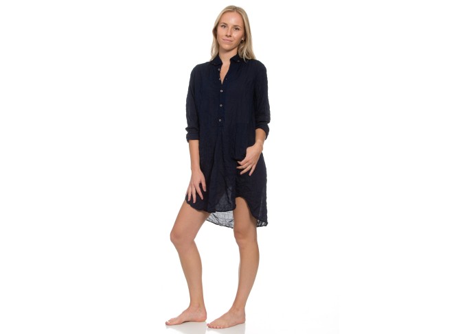Picasso Dress Navy Crinkle