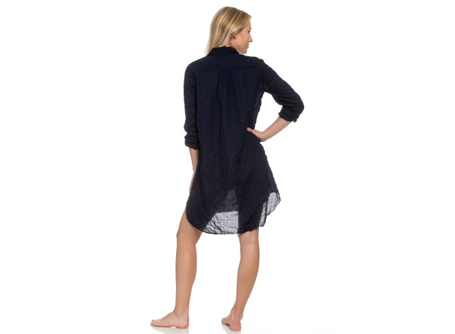 Picasso Dress Navy Crinkle