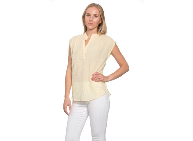 Montauk Top Butter Crinkle Cotton