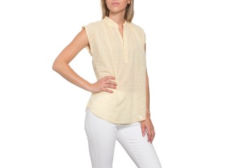 Montauk Top Butter Crinkle Cotton
