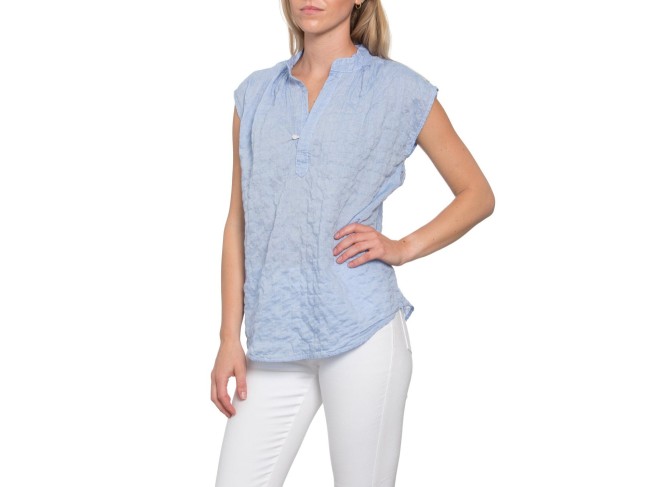 Montauk Top Ocean Crinkle Cotton