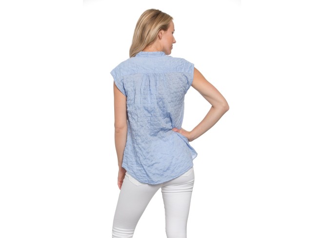 Montauk Top Ocean Crinkle Cotton