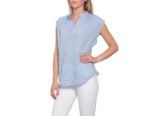 Montauk Top Ocean Crinkle Cotton