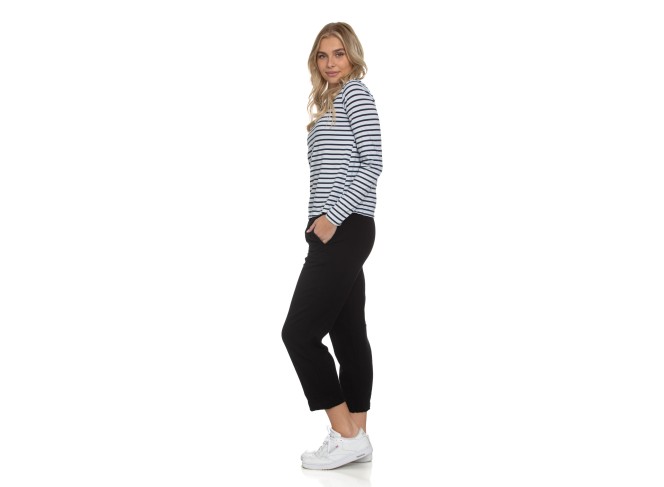 Classic Long Sleeve Stripe Tee in White