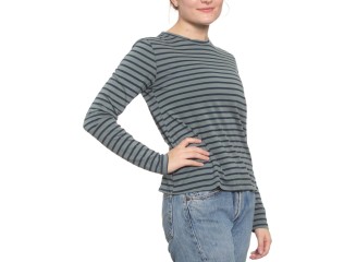 Classic Long Sleeve Stripe Tee in Moss