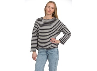 French Stripe Boatneck in Taupe