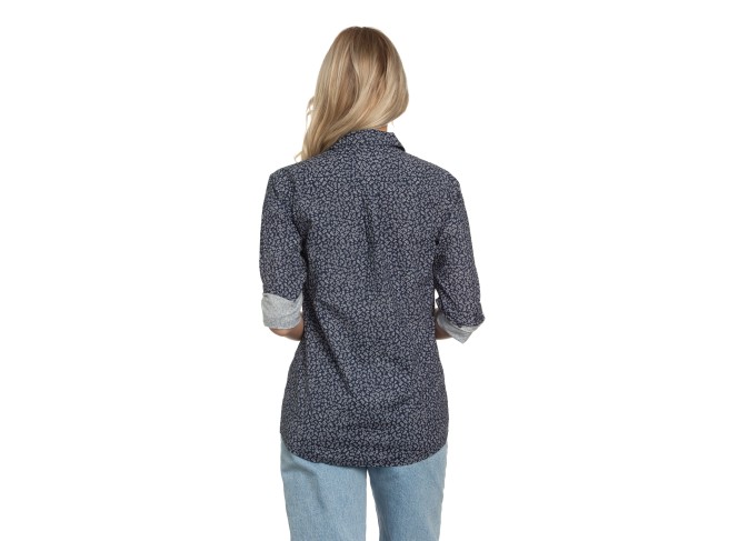 Summerland Shirt Navy Floral Poplin