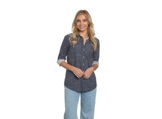 Summerland Shirt Navy Floral Poplin
