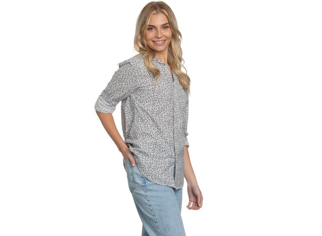 Summerland Shirt White Floral Poplin