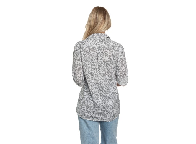 Summerland Shirt White Floral Poplin