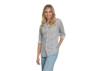 Summerland Shirt White Floral Poplin