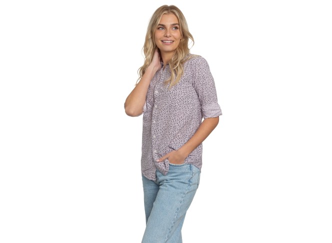 Summerland Shirt Pink Floral Poplin