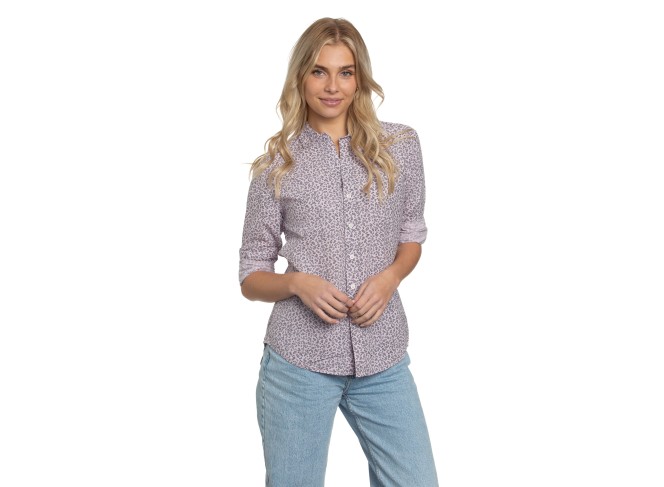 Summerland Shirt Pink Floral Poplin