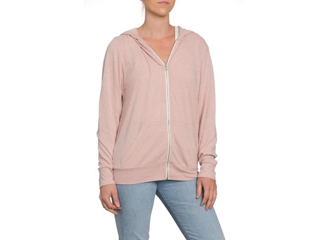 Lightweight Zip Hoodie Pink