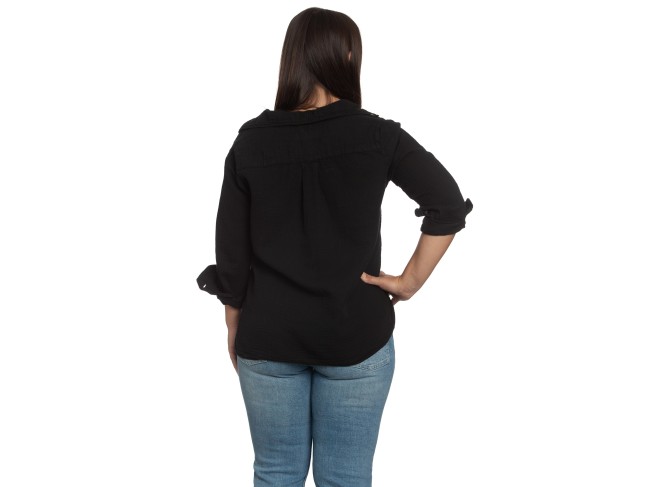 Hampton Pullover in Black Gauze