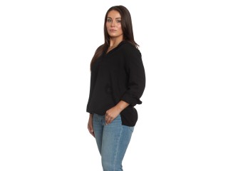 Hampton Pullover in Black Gauze